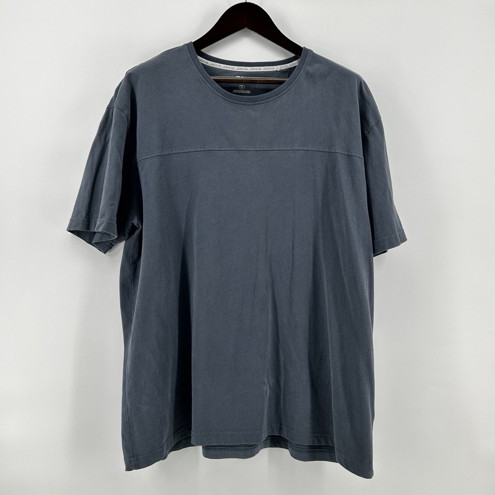 Orvis Classic Collection T Shirt Mens XL Slate Blue Heavyweight Cotton Crewneck
